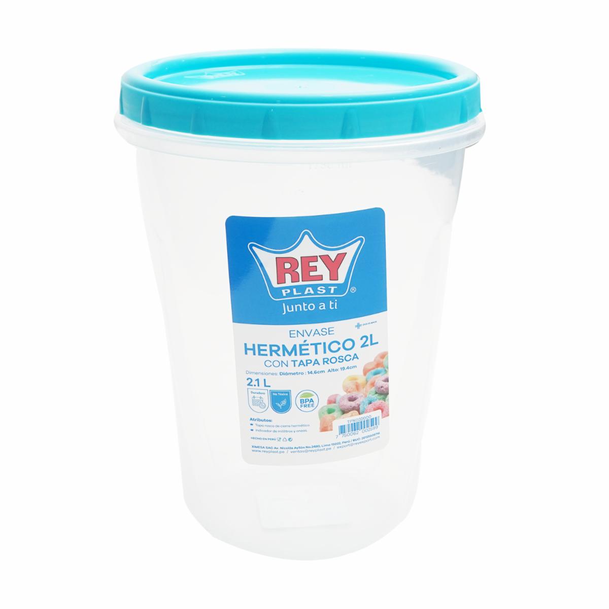 Envase Con Tapa Rosca REY PLAST 2 Litros