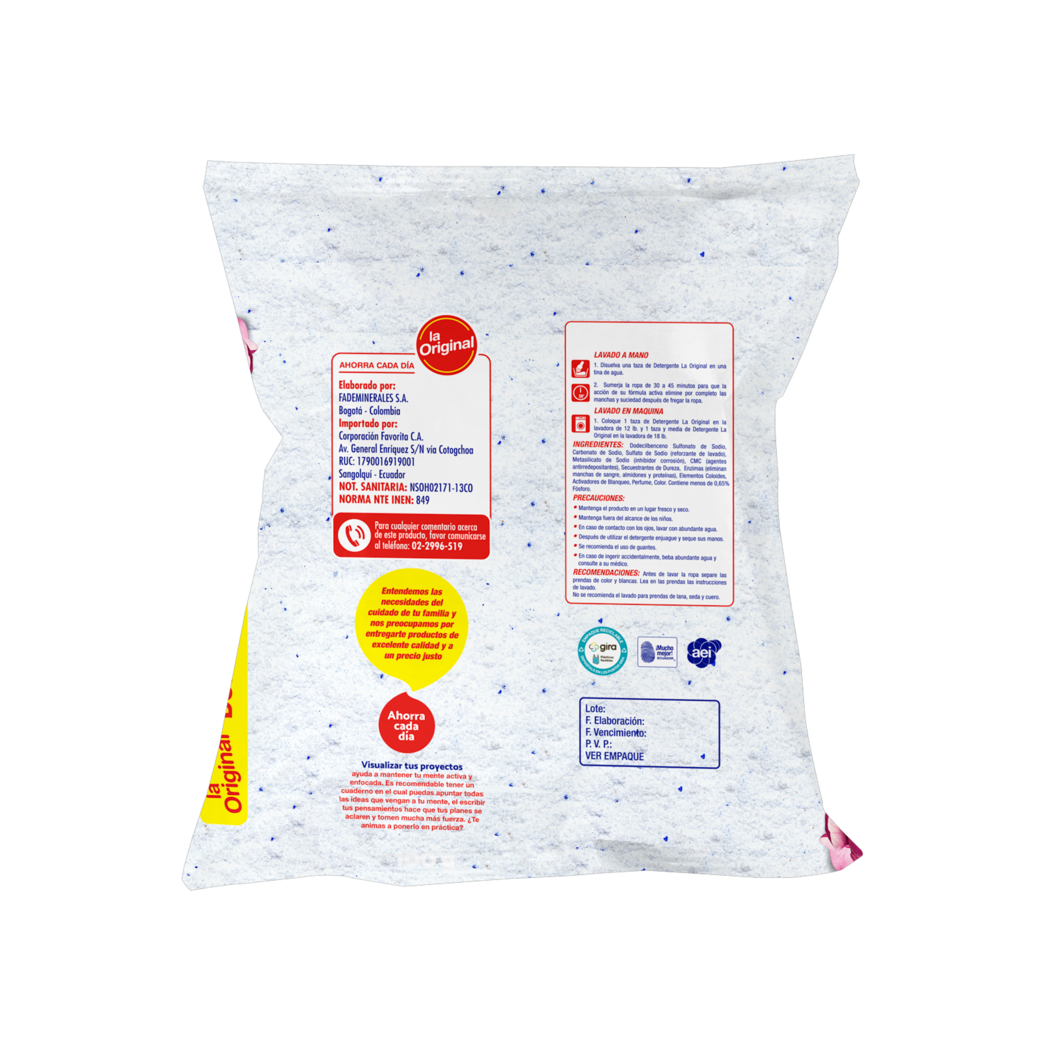Detergente En Polvo Fragancia Floral LA ORIGINAL 1800 G - Image 2