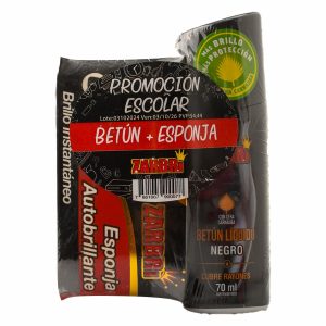 Betún Líquido Negro + Esponja Autobrillante Pack ZARBBRI 70 Ml