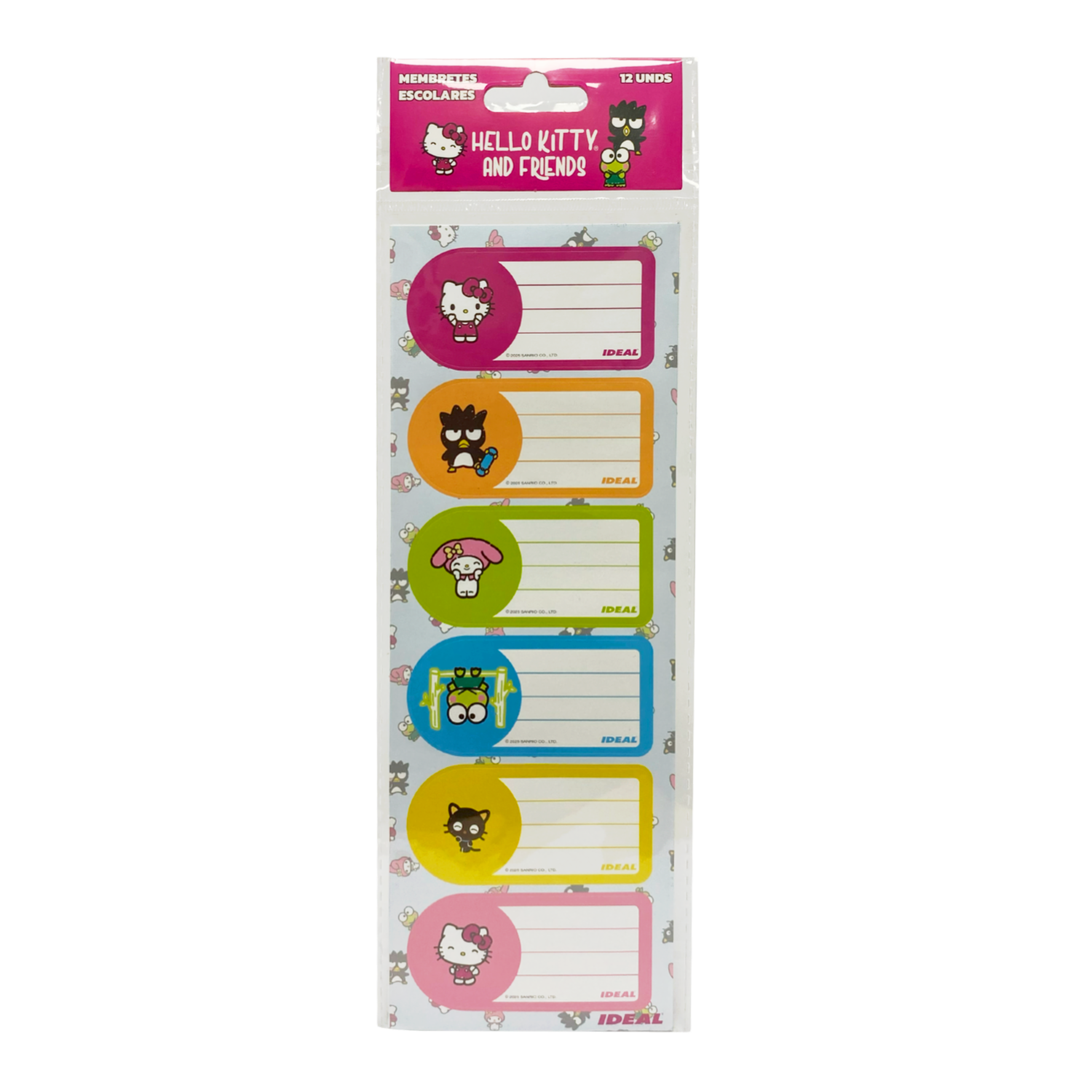 Membretes Escolares Diseño Hello Kitty & Friends REX PLASTICS X 12 Uds 9X29