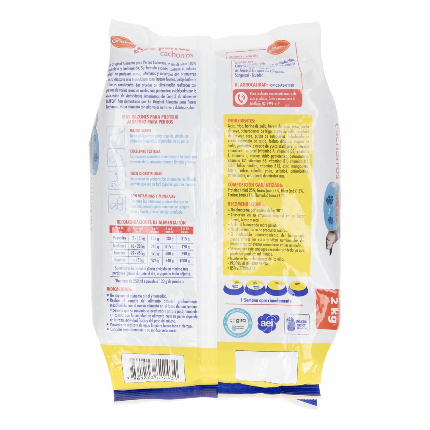 Alimento Para Perros Cachorros Sabor A Pollo LA ORIGINAL 2 Kg - Image 2