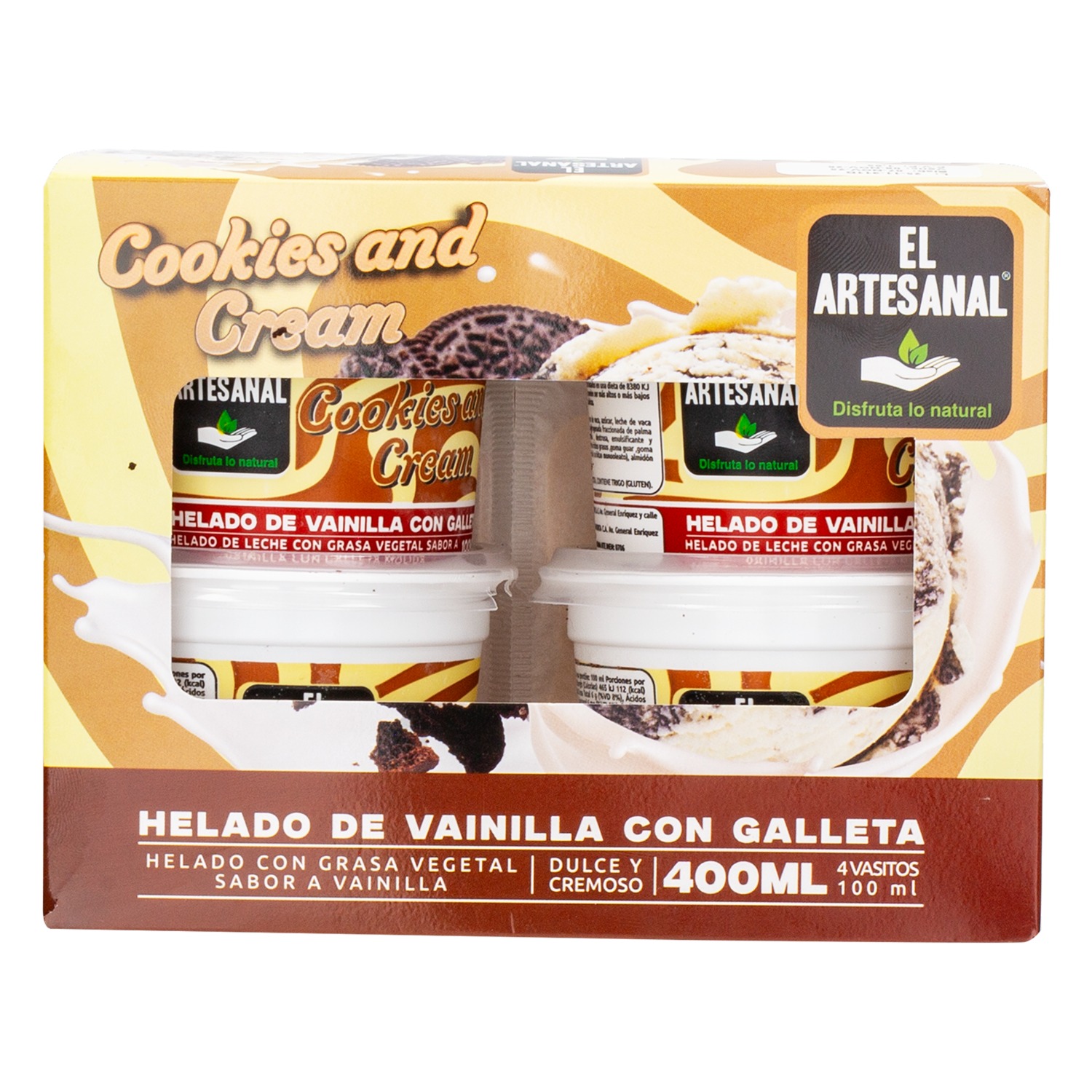 Helado Cookies & Cream EL ARTESANAL 400 Ml - Image 3