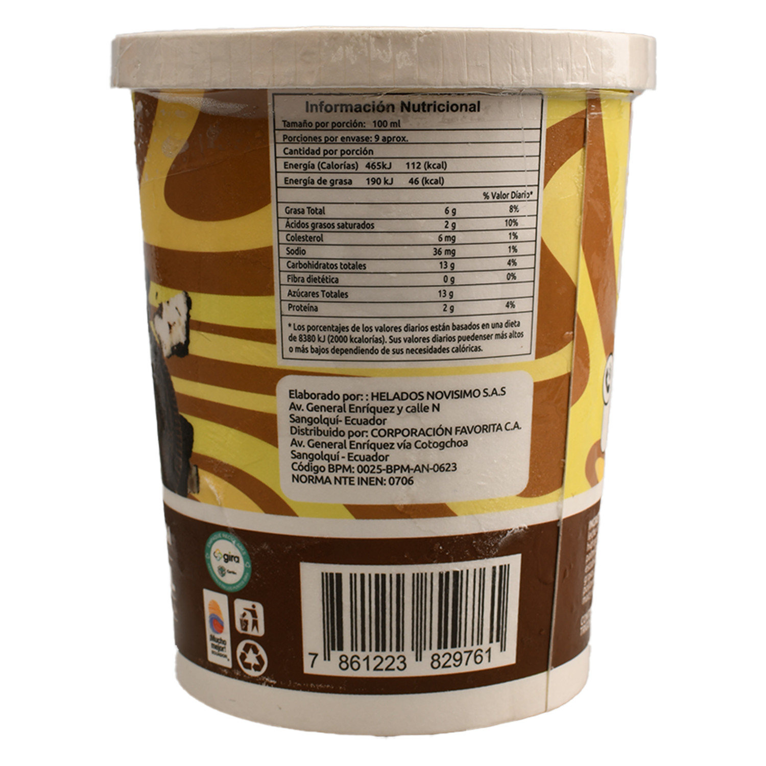 Helado Cookies & Cream EL ARTESANAL 900 Ml - Image 2