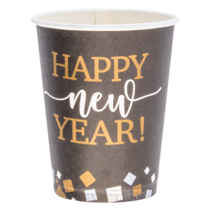 Vaso Happy New Year Black COLOR TOYS 12 X 7 Oz