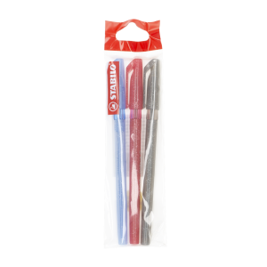 Bolígrafo Galaxy Azul, Negro Y Rojo STABILO Ecopack 3 Uds