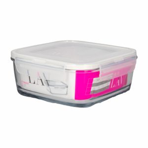 Repostero Cuadrado De Vidrio Con Tapa Clip LAV 1150 Cc
