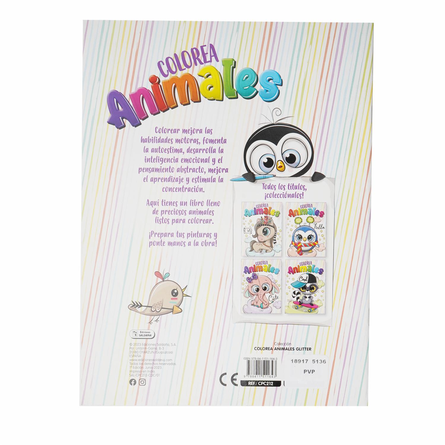 Libro Colorea Animales Glitter SALDAÑA 32 Páginas - Image 2