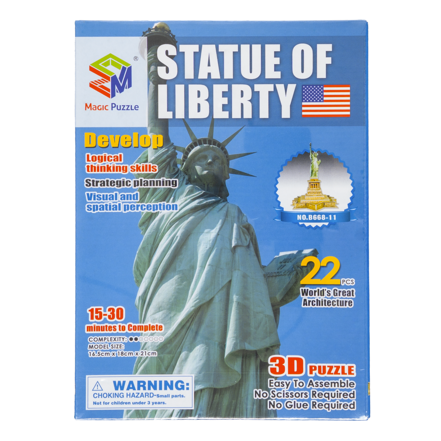 Rompecabezas 3D Estatua De La Libertad KOOME 22 Piezas