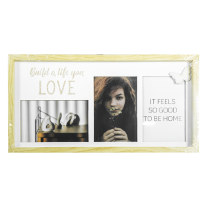 Portaretratos Diseño "Build A Life You Love" BINBIN ARTS & CRAFTS 3 Piezas