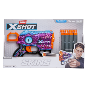 Lanzador Skins Menace X SHOT Incluye 8 Dardos