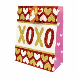 Funda De Regalo Xoxo Glitter Mediana LP 1 Pieza