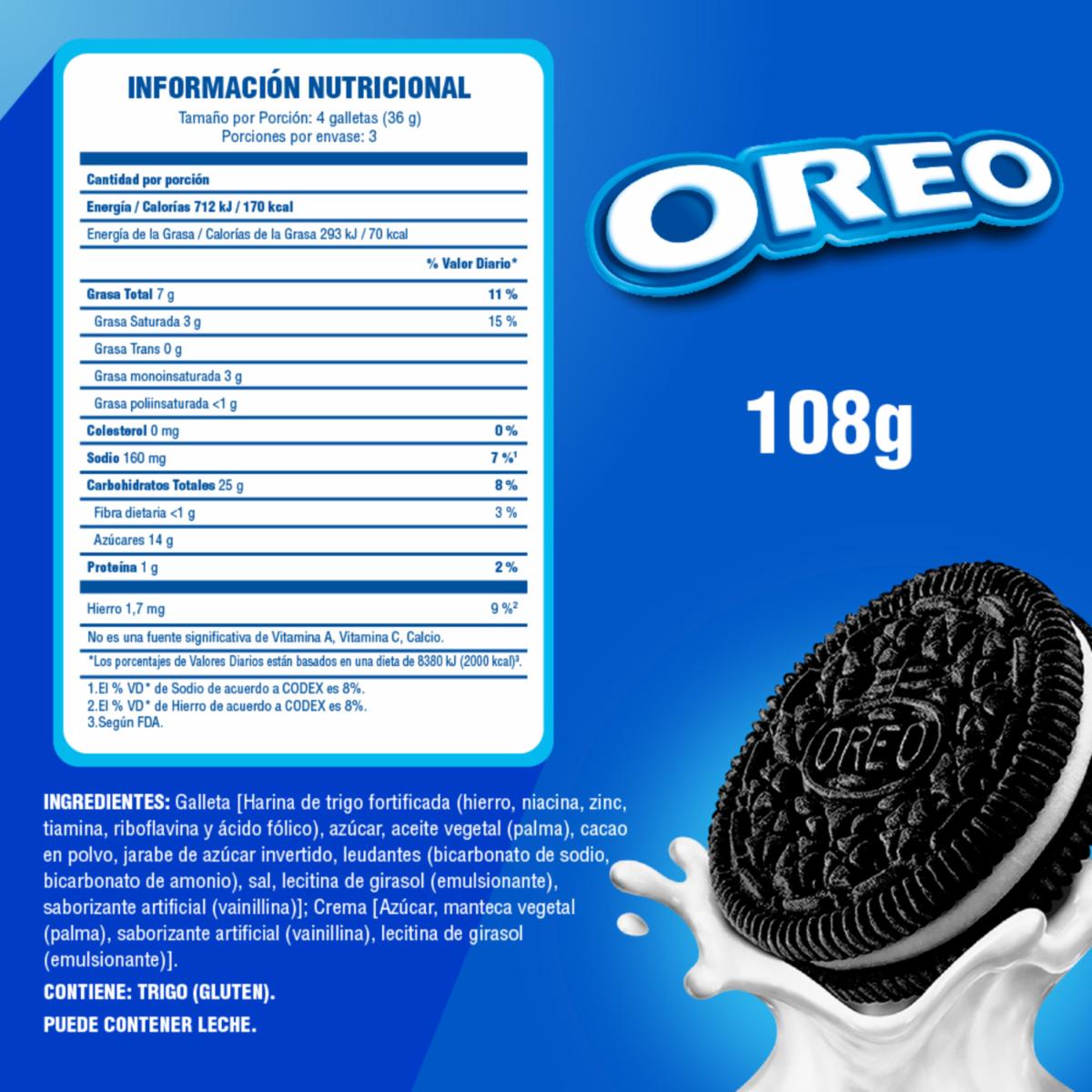 Galletas Dulces Sabor Original OREO 108 G - Image 2