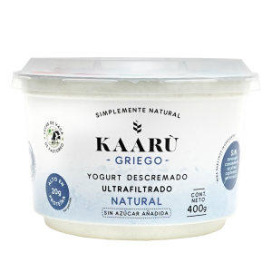 Yogurt Griego Natural Descremado Ultrafiltrado KAARÙ 400 G