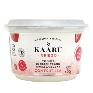 Yogurt Griego Ultrafiltrado Semidescremado Con Frutilla KAARÙ 400 G