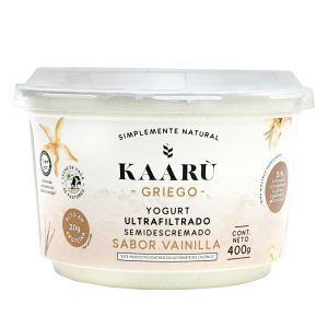 Yogurt Griego Ultrafiltrado Semidescremado Sabor Vainilla KAARÙ 400 G