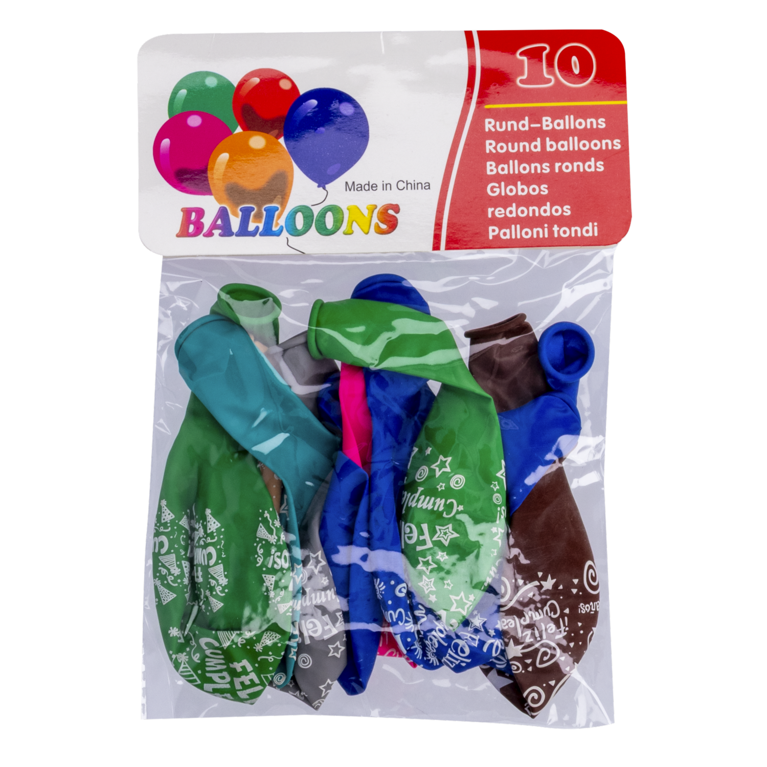 Globos Feliz Cumpleaños No.12 Varios Colores BALLOONS X 10 Uds