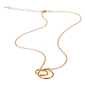 Collar Para Dama Dije Doble Argolla Dorado SKYLARK 1 Pieza