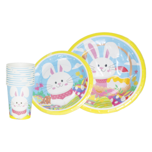 Vajilla Desechable Diseño De Pascua Vasos + Platos HUI PAI 30 Piezas