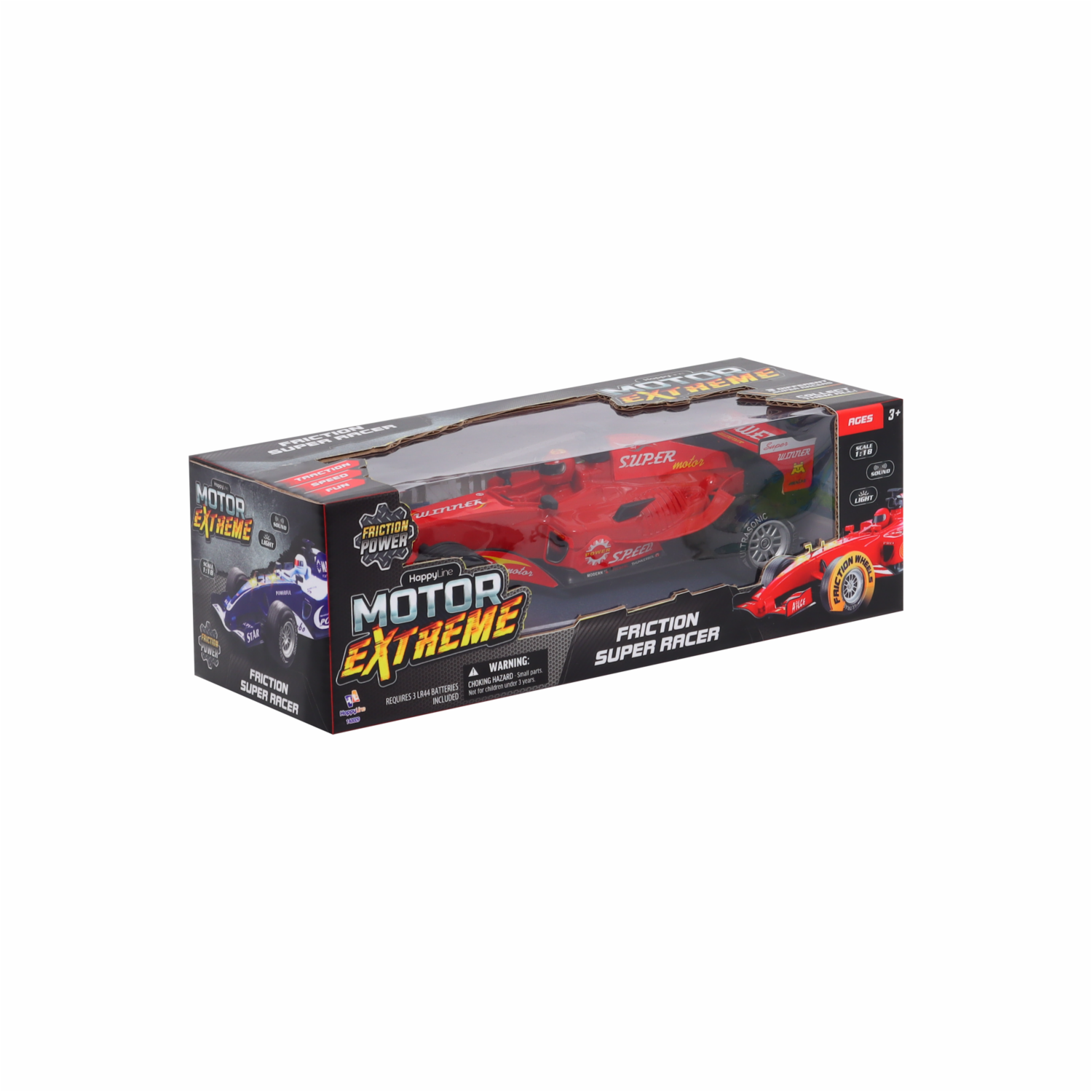 Vehículo A Fricción 1:18 Con Luz Y Sonido MOTOR EXTREME Colores Surtidos
