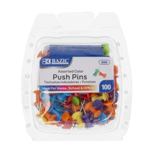 Tachuelas Colores Surtidos BAZIC X 100 Uds
