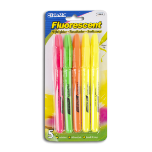 Resaltador Amarillo BAZIC X5 Uds