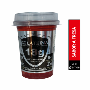 Postre De Gelatina Vitaminada Con Colágeno Hidrolizado Sabor Fresa GELATEINA 200 G