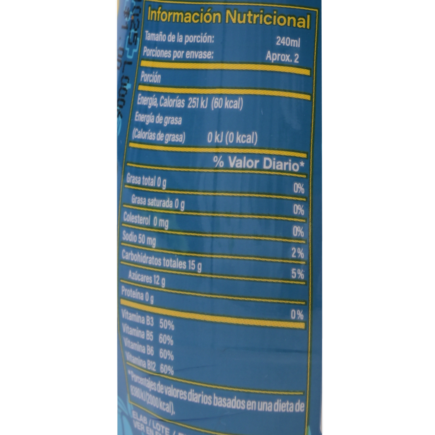 Bebida Energizante Sabor A Mango VIVE 100 475 Ml - Image 2